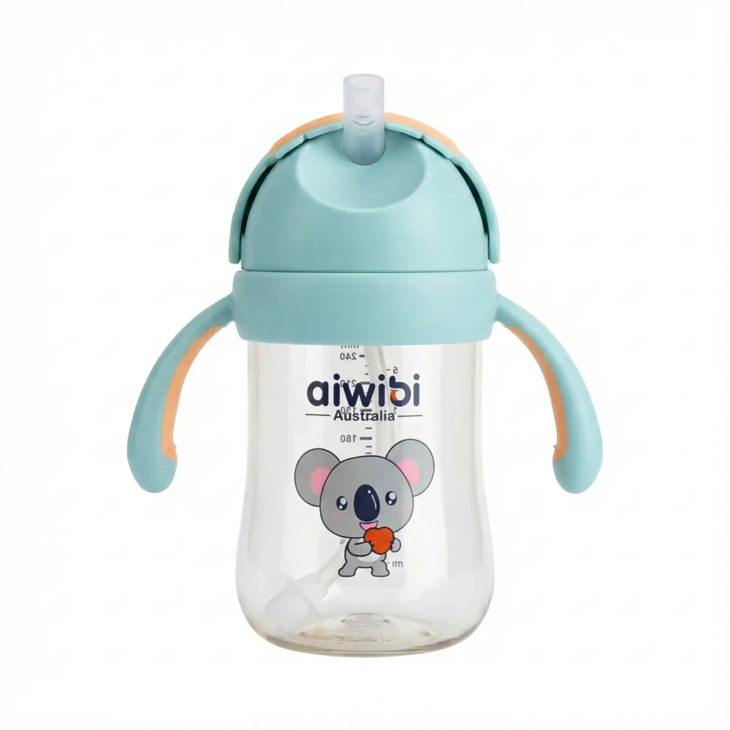 Aiwibi 300ml Baby Water Bottle with Straw Packaging Box - BPA Free Tritan Sippy Cup for 6+ Months