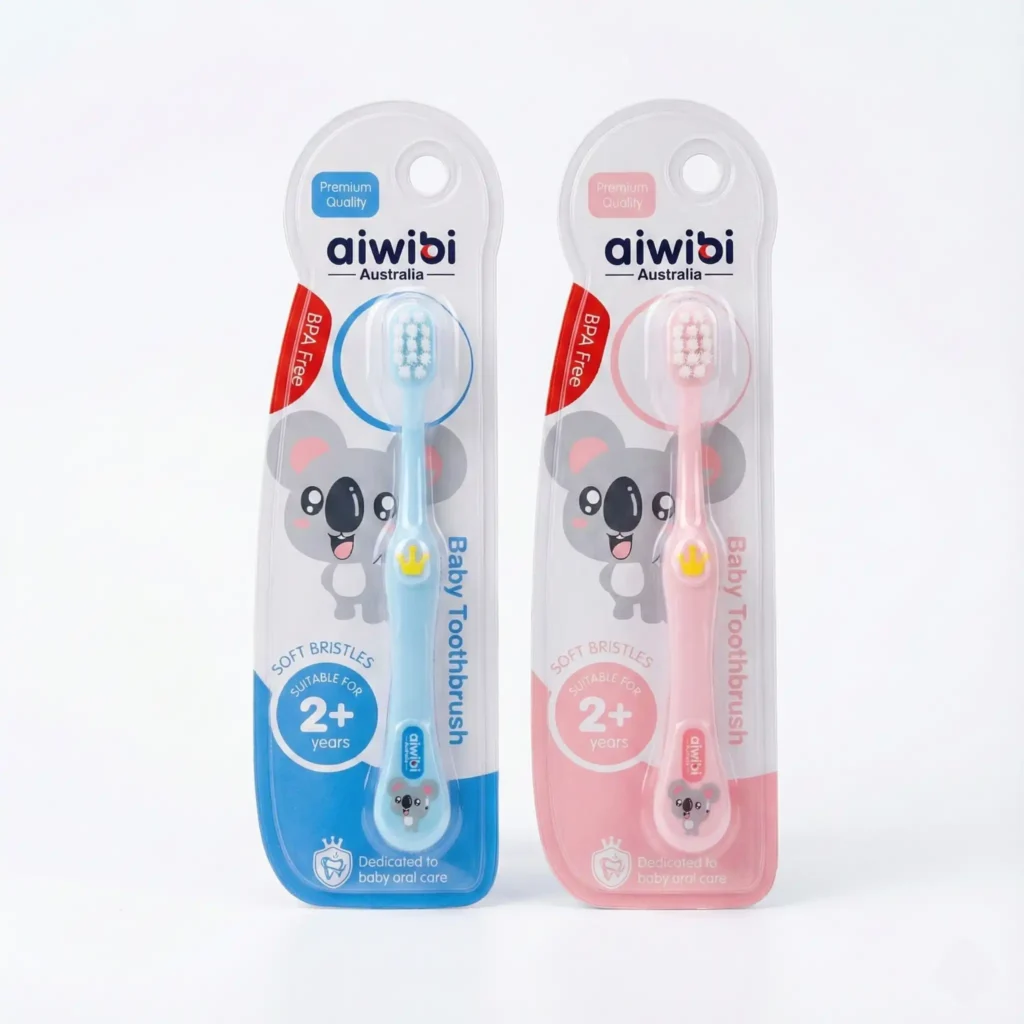 Aiwibi Soft Bristle Baby Toothbrush for Toddlers 2+ Years - BPA Free Dental Care Packaging