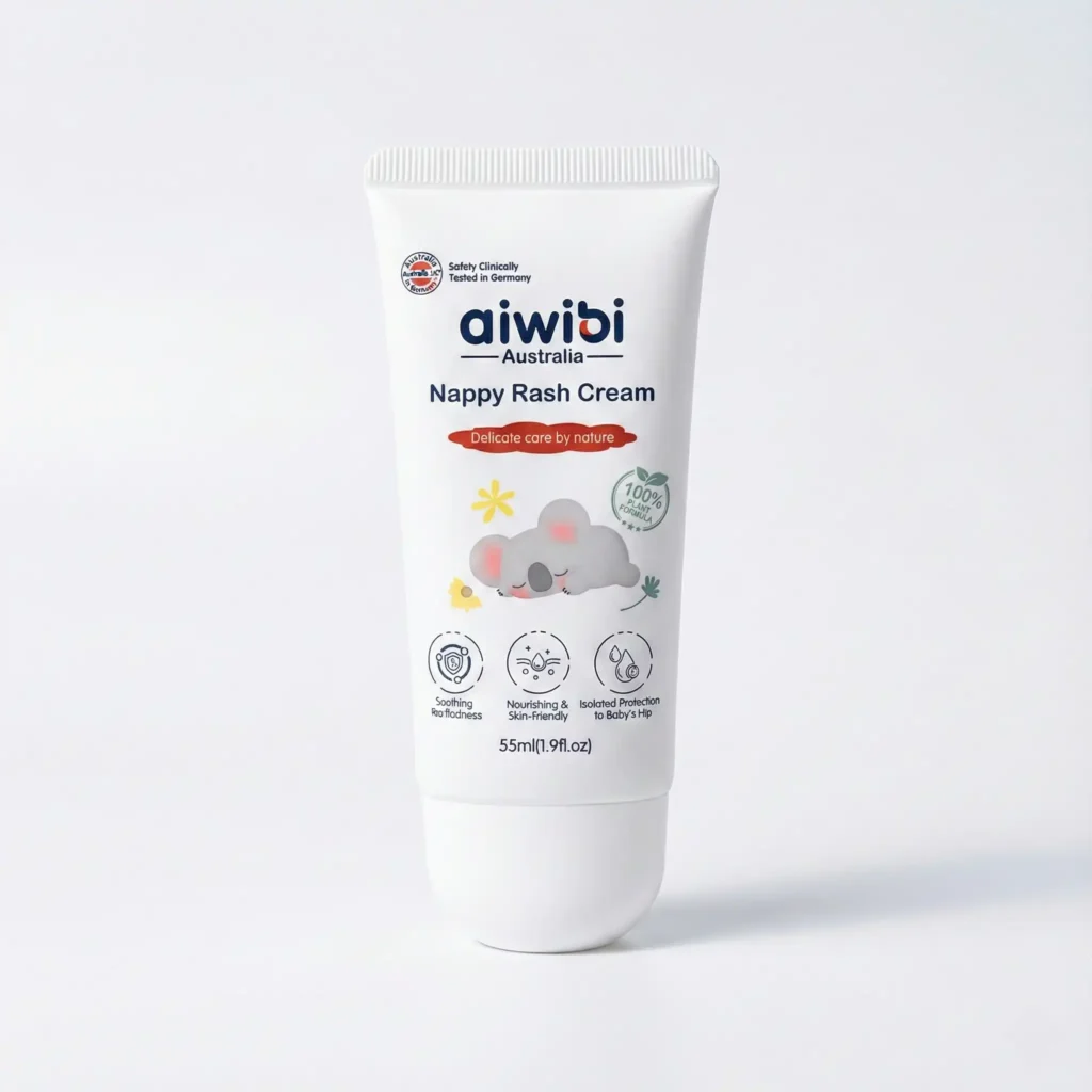 Aiwibi Baby Nappy Rash Cream 55ml Tube and Box - 100% Plant Formula Clinically Tested