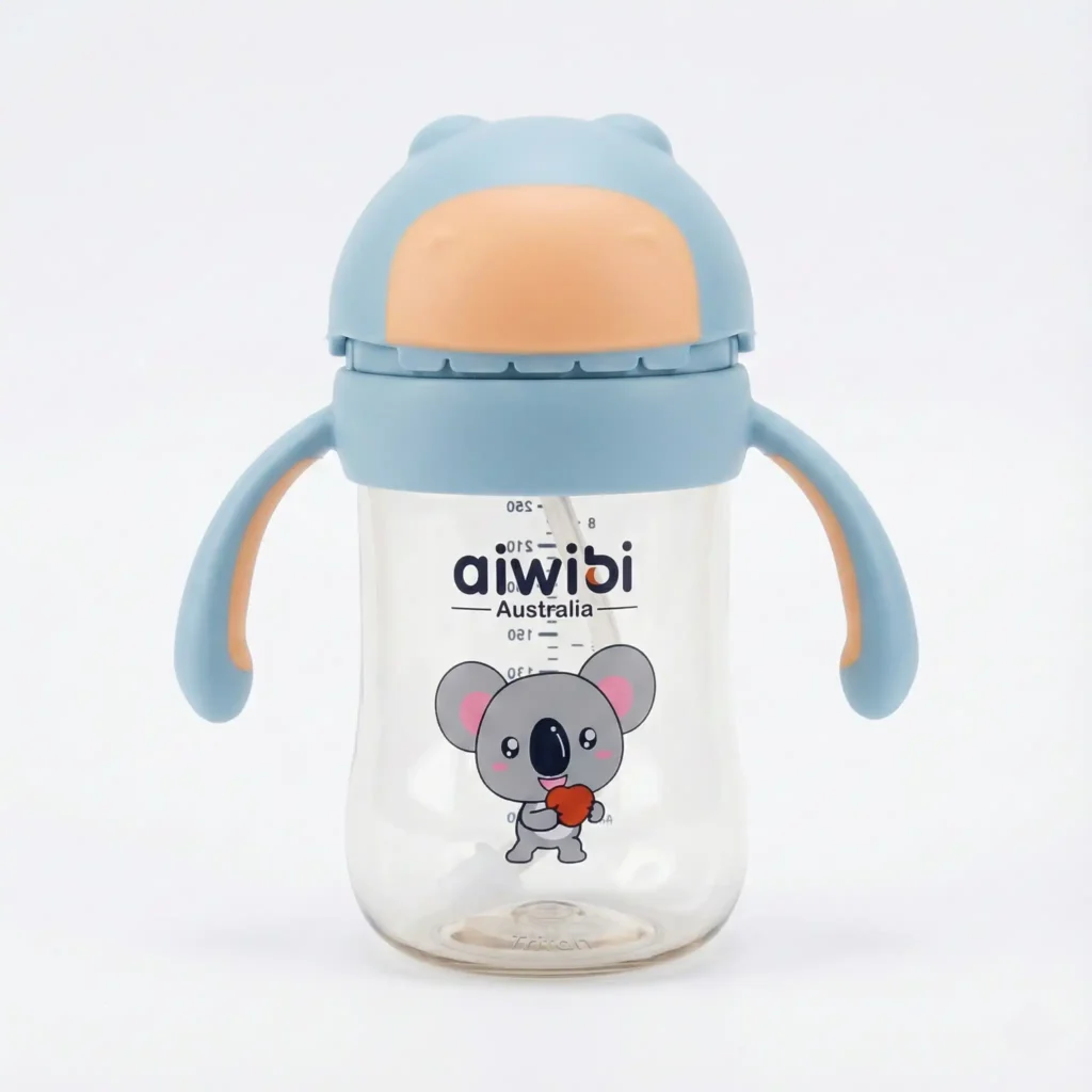 Aiwibi 300ml Baby Water Bottle with Straw Packaging Box - BPA Free Tritan Sippy Cup for 6+ Months