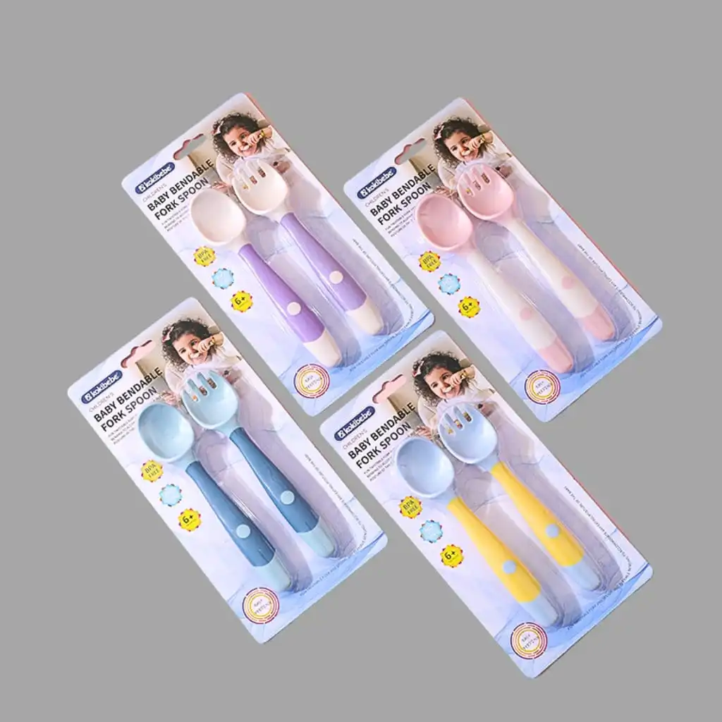 Kokibebe Baby Bendable Fork Spoon Set For Self Feeding - 2 pcs