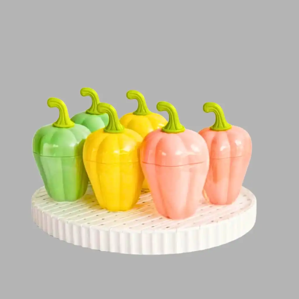 Ice Cream Molds Set Capsicam Shaped - 6 Pcs
