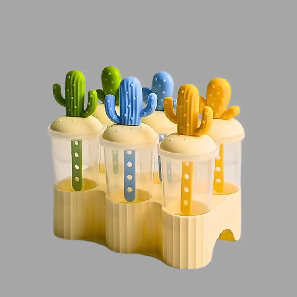 Premium Ice Cream Molds Set Catcus Shaped - 6 Pcs