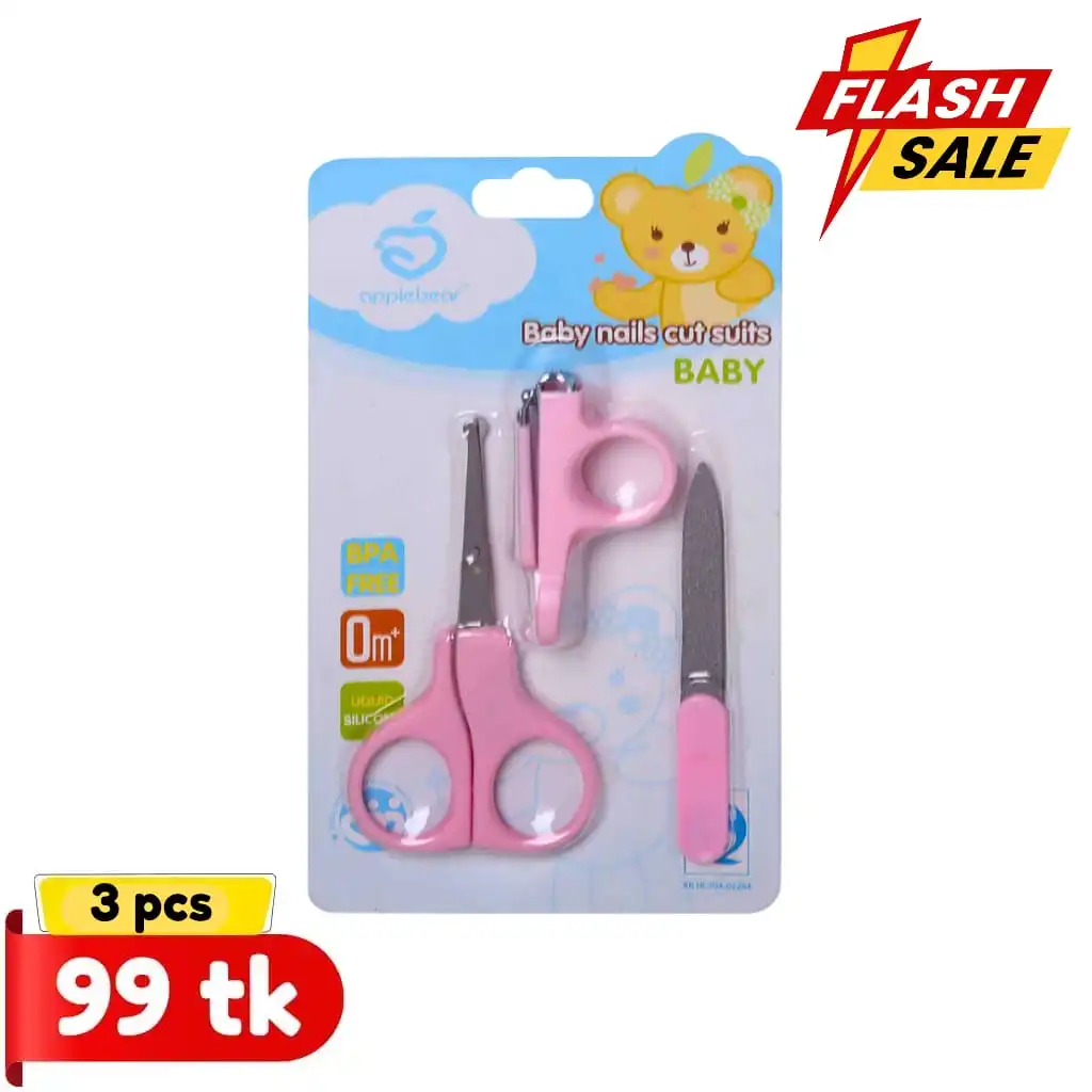 Applebear Baby Nails Cut Suits - 3pcs Set (Pink)